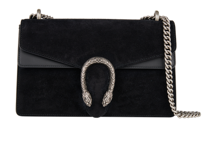Small Dionysus, &pound;650, Handbags, Black, Suede, Front view